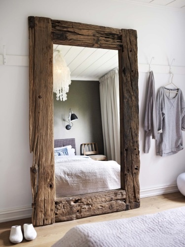 rustic wood mirror