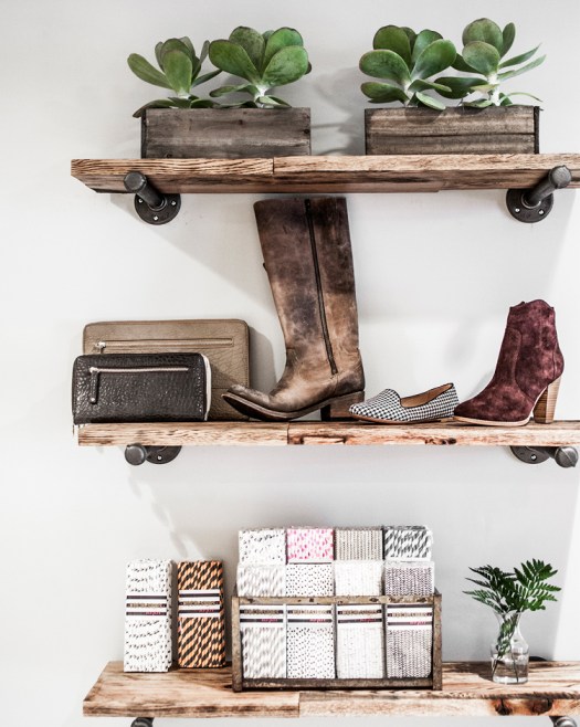 rustic shelves